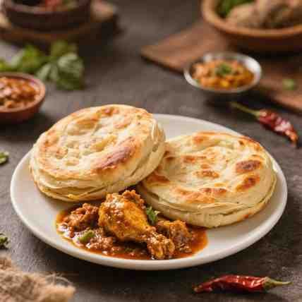 Bun Parotta (2 Pcs) + Chicken Salna
